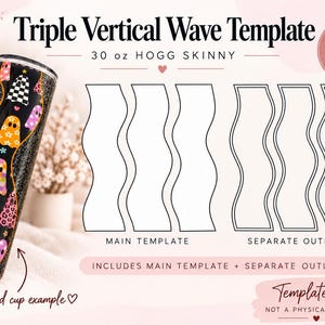 946 g HOGG Skinny | Vertikal trippelvågmall SVG | Inkluderar kontur | Cricut-silhuett | Digital nedladdning