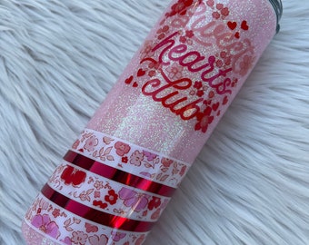 RTS ~ Ready To Ship ~ Glitter Tumbler ~ Valentines Day Tumbler ~ Sweet Hearts Club ~ Pink Glitter Tumbler ~ Stainless Steel