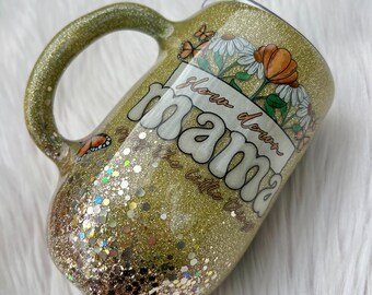 RTS ~ Ready To Ship ~ Glitter Tumbler ~ Slow Down Mama ~ Little Things ~ Mug ~ Butterfly ~ Butterflies ~ Epoxy ~ Stainless Steel