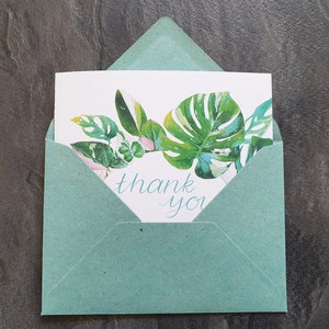 CARTE DE VOEUX : « Merci », plantes panachées, carte pliée, DIN A6, papier 100 % recyclé
