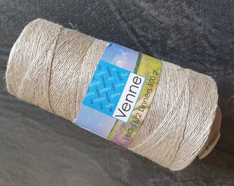 Venne 100% organic linen yarn, Nel 16/2, ecofriendly & GOTS certified, 100g small spool
