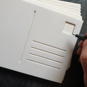 Plantilla biodegradable para postales, impresa en 3D, DIN A6 (105 x 148 mm)