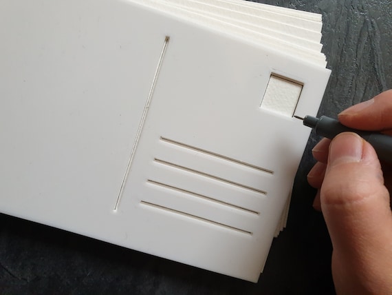 Biodegradable template/stencil for postcards, 3d printed, DIN A6 (105x148mm)