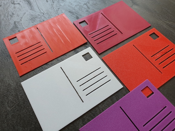 B QUALITY: Biodegradable template/stencil for postcards, 3d printed, DIN A6 (105x148mm)