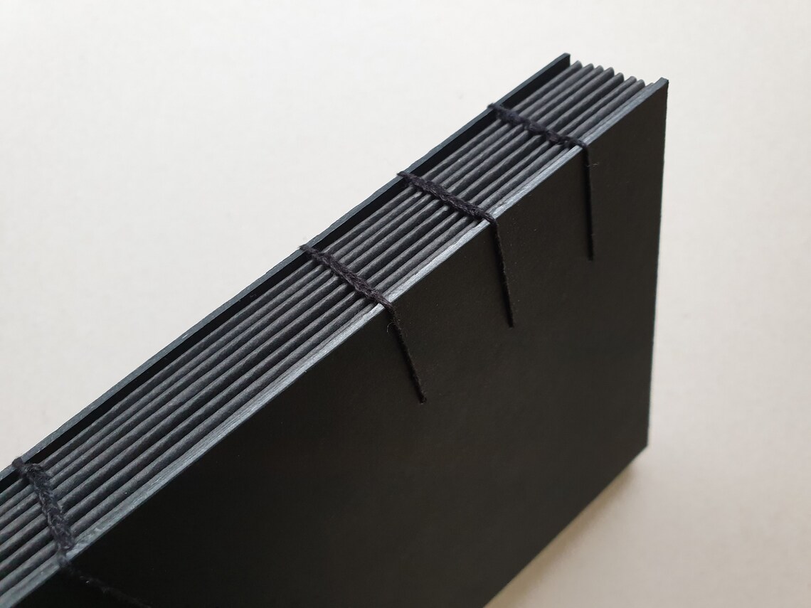 Komplett schwarzes Skizzenbuch handgebunden aus | Etsy