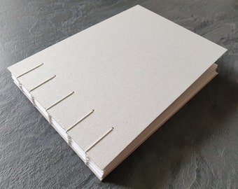 Ecofriendly, handmade sketchbook, 100% recycled paper, DIN A5 (210 x 148 mm), 96 pages, landscape format