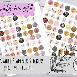 Floral and Marble Neutral Planner Stickers // Erin Condren // Standard Vertical Planner // Happy Planner image 1