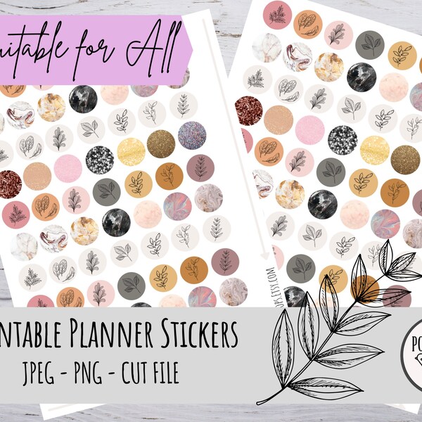 Floral and Marble Neutral Planner Stickers // Erin Condren // Standard Vertical Planner // Happy Planner