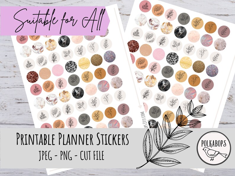 Floral and Marble Neutral Planner Stickers // Erin Condren // Standard Vertical Planner // Happy Planner image 1