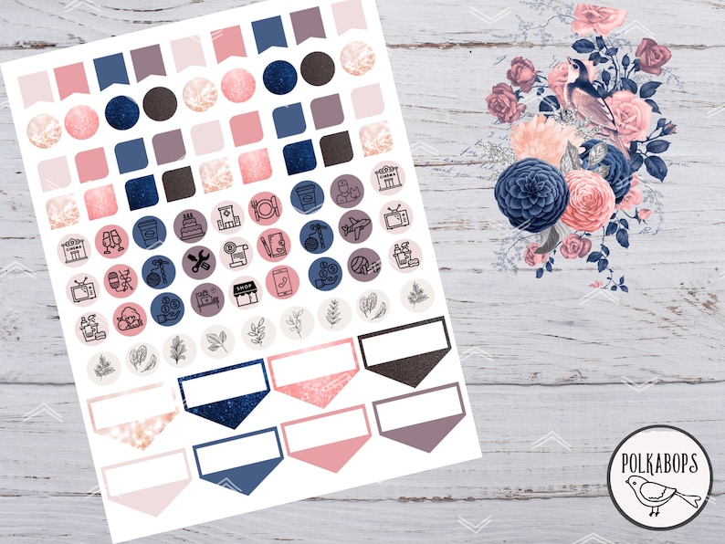 Klassiek weekpakket Happy planner // Verticale plannerstickers // Afdrukbaar afbeelding 5