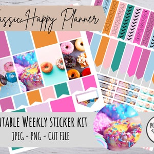 Classic Happy Planner Weekly Kit // Vertical Planner Stickers // Printable