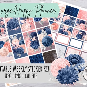 Large Happy Planner Weekly Kit // Vertical Planner Stickers // Printable