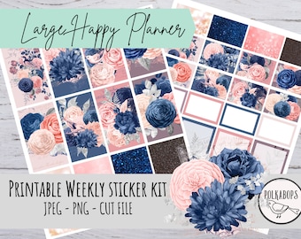 Large Happy Planner Weekly Kit // Vertical Planner Stickers // Printable