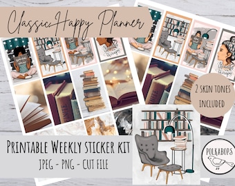 Klassische Happy Planner Weekly Kit // Vertikale Planer Aufkleber // Printable