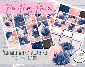 Wekelijkse mini-plannerkit//verticale plannerstickers//afdrukbaar