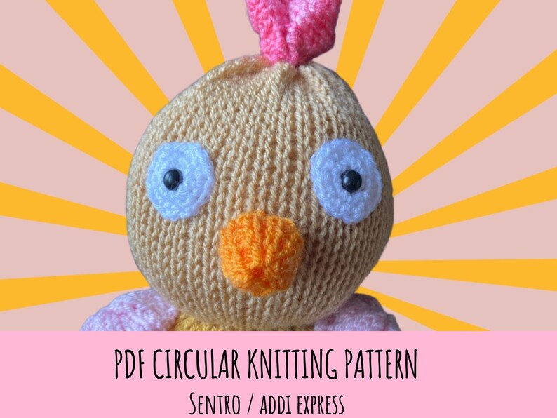 Chicken and Chick Circular Knitting Machine PDF Pattern Sentro Addi ...