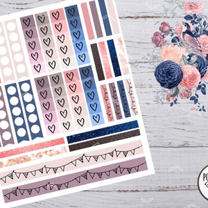 Klassiek weekpakket Happy planner // Verticale plannerstickers // Afdrukbaar afbeelding 3