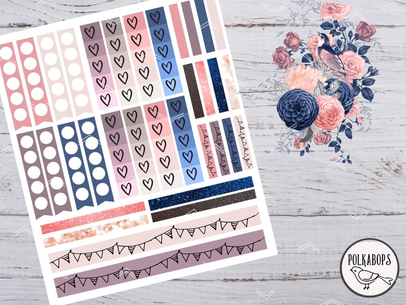 Klassiek weekpakket Happy planner // Verticale plannerstickers // Afdrukbaar afbeelding 3