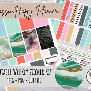 Classic Happy Planner Weekly Kit // Vertical Planner Stickers // Printable