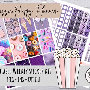 Classic Happy Planner Weekly Kit // Vertical Planner Stickers // Printable