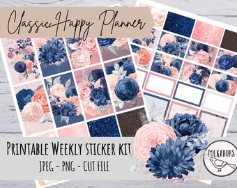 Classic Happy Planner Weekly Kit // Vertical Planner Stickers // Printable