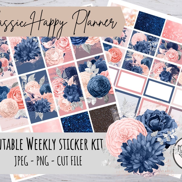 Classic Happy Planner Weekly Kit // Vertical Planner Stickers // Printable