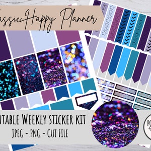 Classic Happy Planner Weekly Kit // Vertical Planner Stickers // Printable