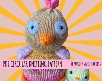 Chicken and Chick Circular Knitting Machine PDF pattern Sentro Addi Express