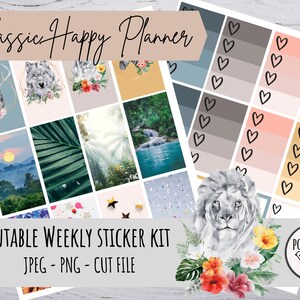 Classic Happy Planner Weekly Kit // Vertical Planner Stickers // Printable