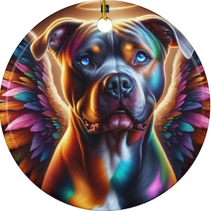 Personalized Pitbull Angel Custom Ornament, Custom Pitbull Memorial, Pitbull Memorial, Pitbull Momma Gift, Pitbull Dad Gift, Pitbull Loss