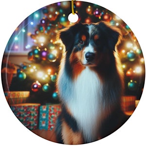 Personalized Australian Shepherd Ornament, Custom Aussie Shepherd Gift, Custom Australian Shepherd Gifts, Personalized Shepherd Ornament