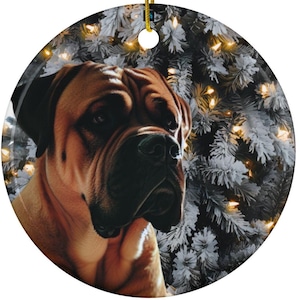Personalized Bullmastiff Christmas Ornament, Custom Bullmastiff Gift, Bullmastiff Dad Gift, Custom Dog Christmas Present, Dog Breed Ornament