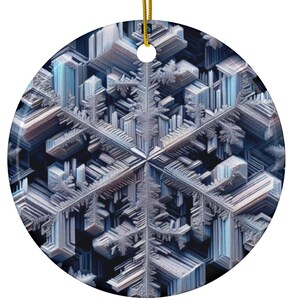 Snowflake Macro Ceramic Ornament, Personalized Snowflake, Personalized Snowflake Gift,  Snowflake Design, Christmas Snowflake Gift, Snow