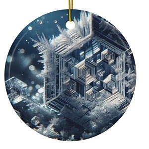 Adorno de cerámica macro de copo de nieve, copo de nieve personalizado, regalo de copo de nieve personalizado, diseño de copo de nieve, regalo de copo de nieve de Navidad, nieve