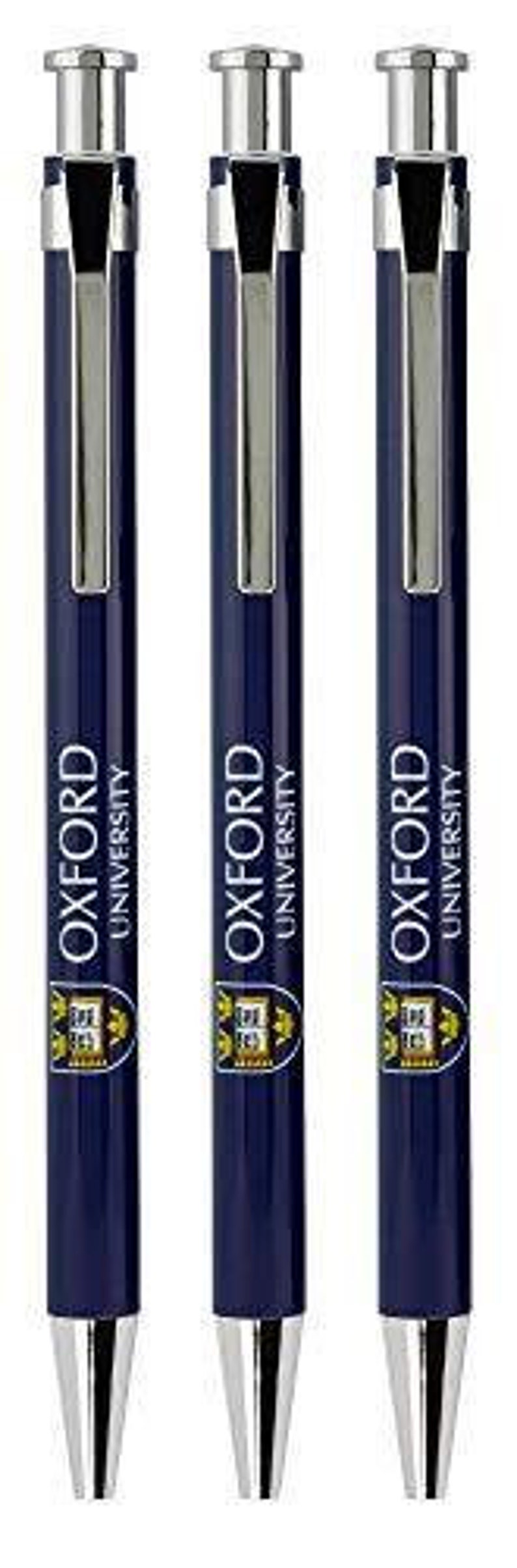 Official Licensed Set of 3 Oxford University Pens With Printed Crest