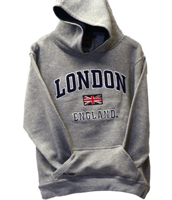Londen Engeland Kids hoodie Hooded Sweatshirt grijze kleur Londen Engeland Union Jack Pullover Bedrukte Hoodie Casual