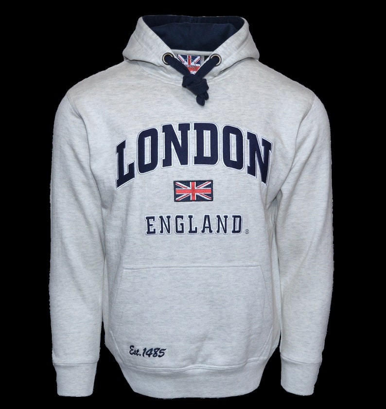 LE129GN Unisex London England Hoodie Hooded Sweatshirt Grey Etsy