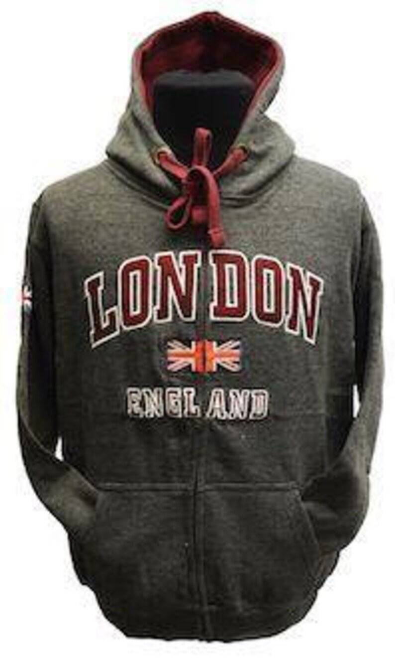 Le129zcm Unisex London England Zipped Hooded Sweatshirt Etsy
