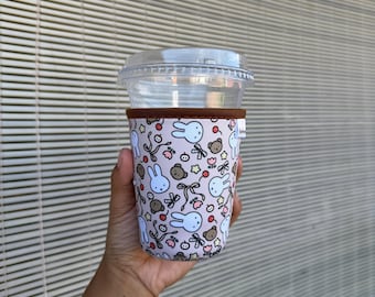 Cup Sleeve Brown Bunny Neoprene Material Coffee Cozies Coffee Cozy Cup Sleeve