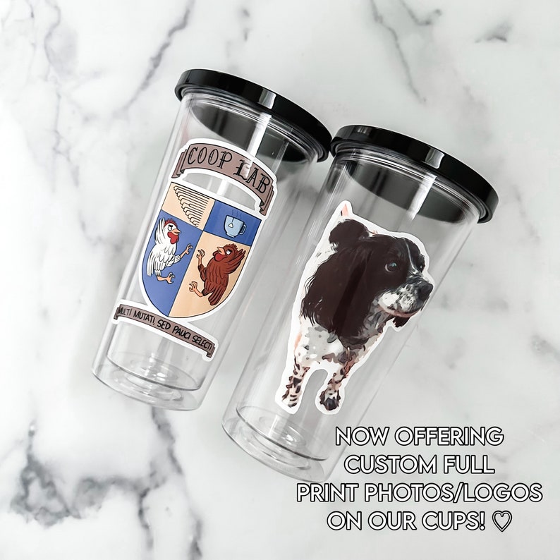 BOBA CUP Personalized Reusable 20oz Fully Custom Vinyl Design Or Photo/Logo Print With Straw Double Wall Minimal Sweating Perfect Gift image 7