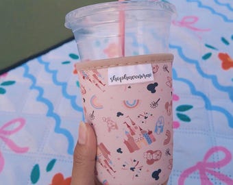 Magical Castle Iced Cold Cup Sleeve Made With Neoprene Material Coffee Cozies Coffee Cozy
