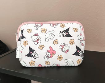 Kawaii Friends & Puakenikeni Makeup Pouch Neoprene Material | Shop Haven Mae Exclusive Item