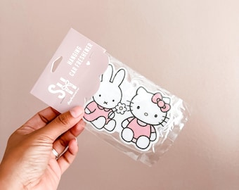 SAKURA SCENT Bunny x Kitty geurende auto hangende vilt luchtverfrissers Exclusief ontwerp | Winkel Haven Mae