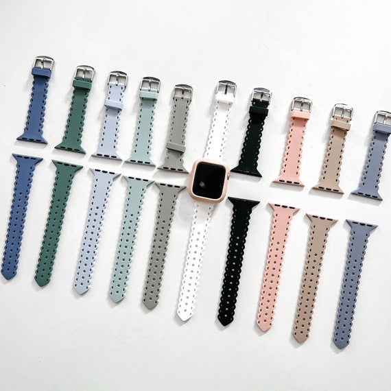 Scallop Lace Silicone Apple Watch Band 38mm 40mm 41mm 42mm 44mm