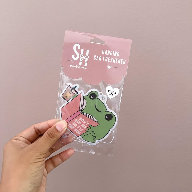 Don't Bug Me Frog Black Ice Doftande Filtluftfräschare för Bilar Exklusiv Design | Shop Haven Mae bild 1