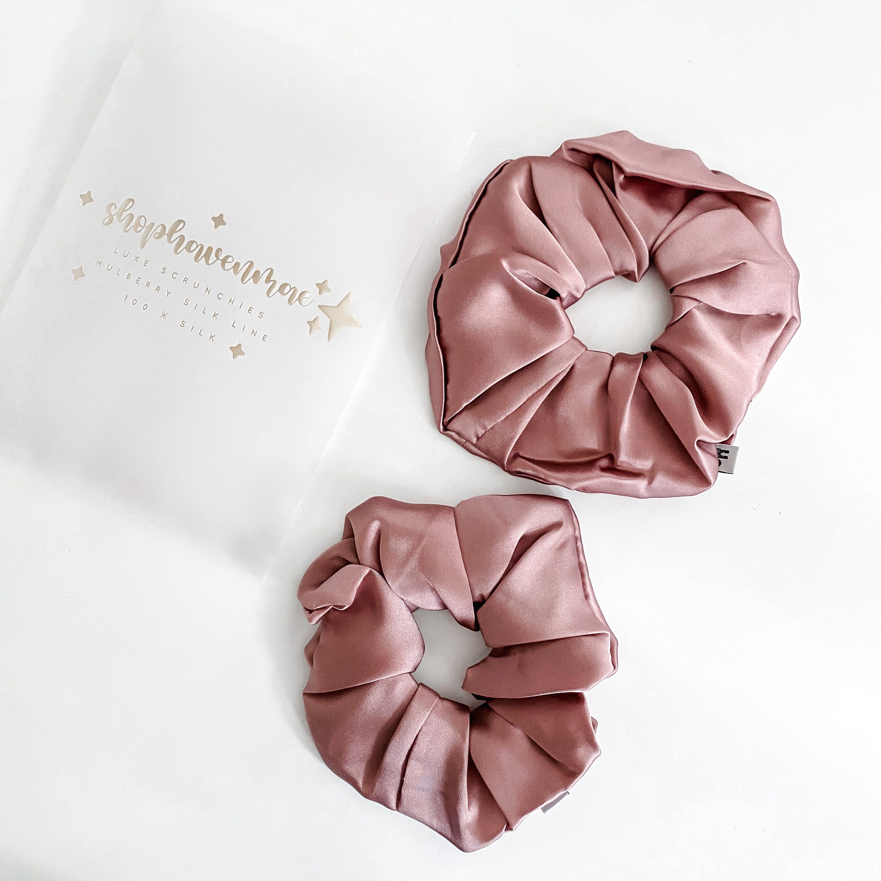 Mauve Rose 100% Mulberry Silk Luxe Collection Scrunchie Line | Real Silk | Scrunchie Haven