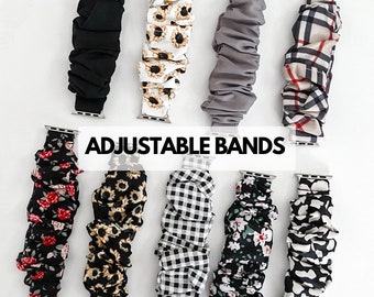ADJUSTABLE Fits ALL Wrist Apple Watch Scrunchie Band 38mm/40mm/41mm/42mm/44mm/45mm Size  | Scrunchie Haven