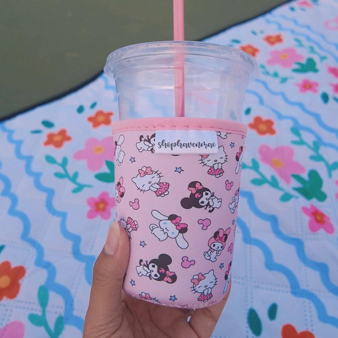 Magical x Kawaii Friends Bows Iced Cold Cup Sleeve Made With Neoprene Material Coffee Cozies Coffee Cozy