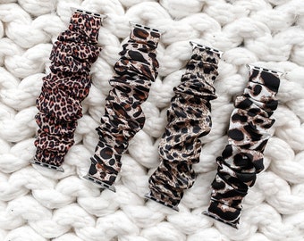 Apple Watch Scrunchie Band 38mm/40mm/41mm/42mm/44mm/45mm Size Cheetah Leopard Collection| Scrunchie Haven