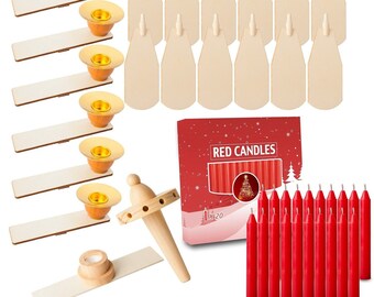 21 pc Full Repair Parts Replacement Kit for German Christmas Pyramid Carousel Windmill-With 20 Red Candles